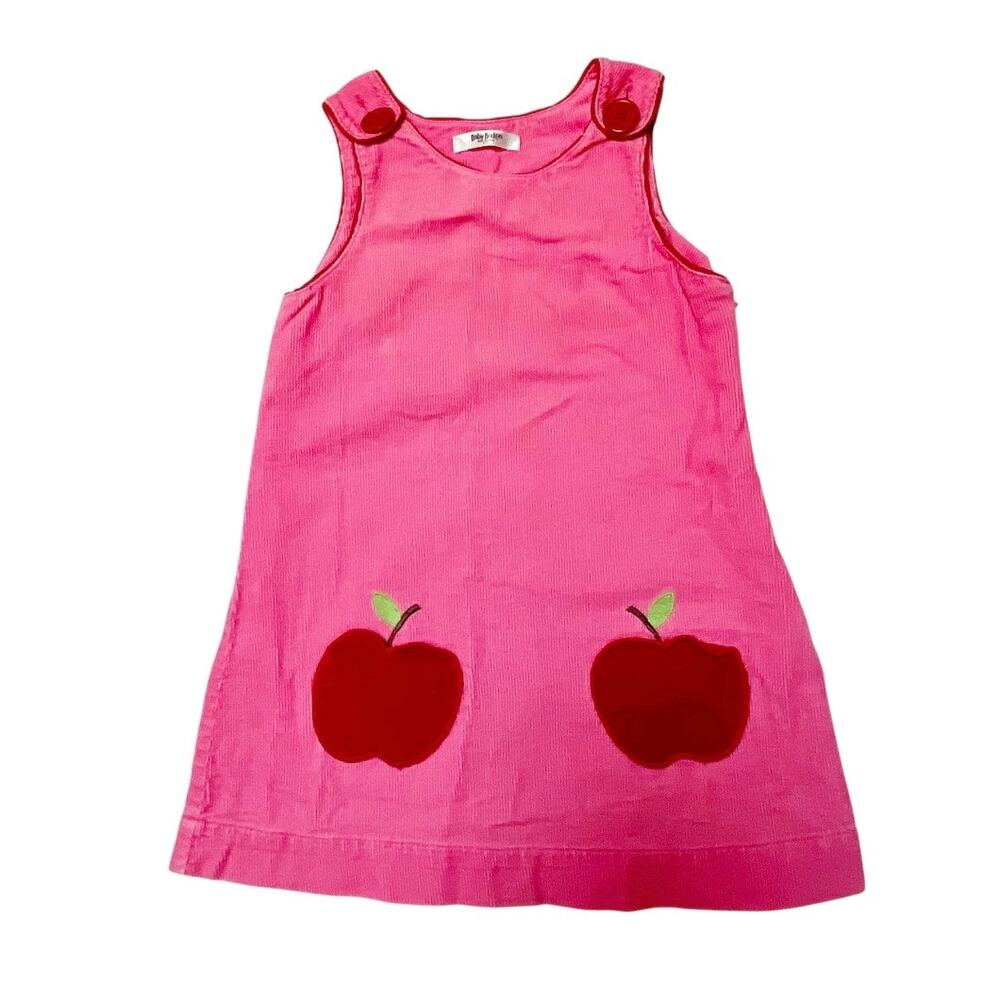 Baby Boden Corduroy Apple Pinnie Dress Size 2/3